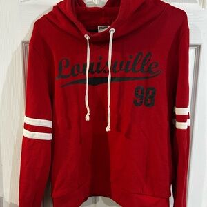 Red Louisville Hoodie with White Stripes